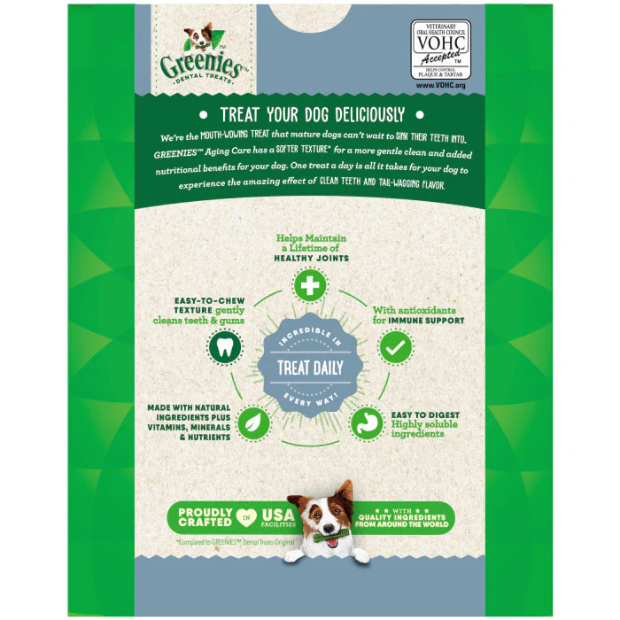 GREENIES Aging Care Petite Natural Dog Dental Care Chews Oral Health Dog Treats, 27 oz. Pack (45 Treats) - Image 3