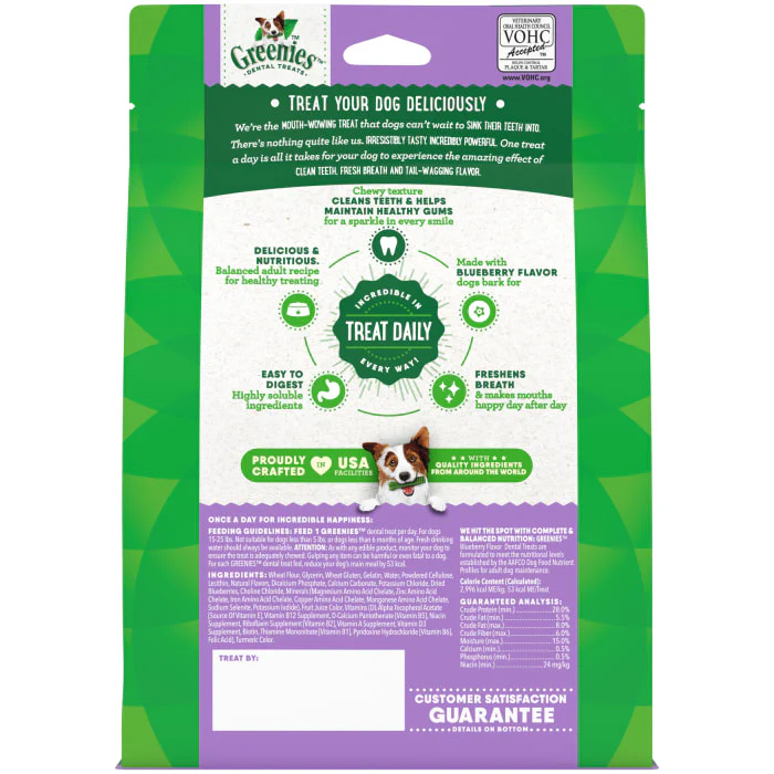 GREENIES Petite Natural Dog Dental Care Chews Oral Health Dog Treats Blueberry Flavor, 12 oz. Pack (20 Treats) - Image 3
